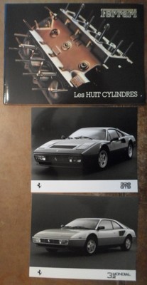 FERRARI HUIT CYLINDRES CARS orig 1985 Press Pack - 328 GTB GTS Mondial - #368/85