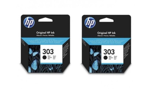 HP 303 (T6N02AE) Cartucho de tinta negro Original (2 Cartuchos)