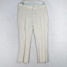 J. Crew Men's Cream Linen Avery Dress Pants Size L