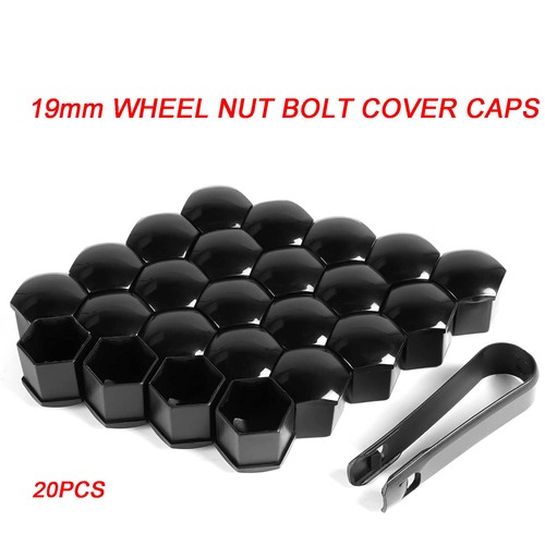 20Pcs 19Mm Wheel Nut Bolt Cover Caps, Black For Vw Bmw Mercedes, Universal Item - Picture 1 of 6