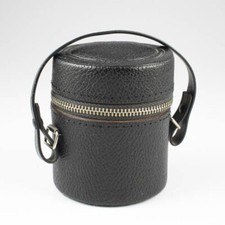 Unbranded - Black w/Red Corduroy Lined Zipper Lens Case - 3" Tall x 2.5" D