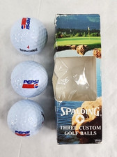 Pepsi Logo Spalding 3 Pack Custom Golf Balls 1990s
