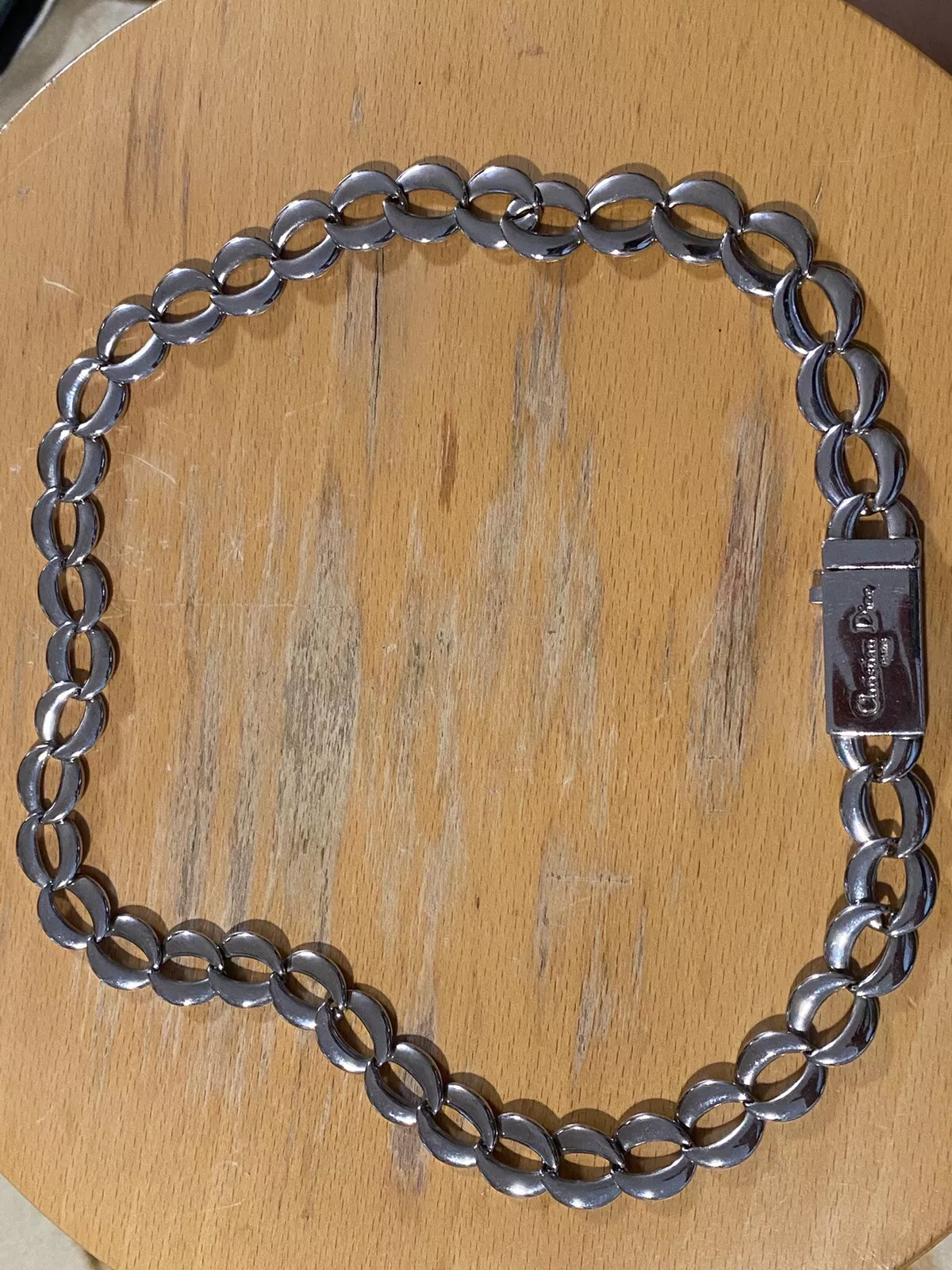 Ceinture d'accent métal argenté Christian Dior Paris 