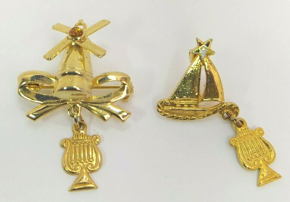 ▪️50’s【FREE MASONRY】ACCSESSORIES Vintage Free Mason's Eastern Star Service Lapel Pins 50 Year