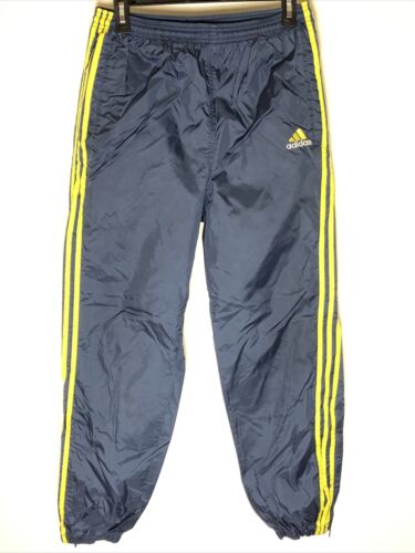 Adidas Pants Mens Medium Blue Yellow Stripes Mesh 