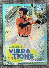 2022 Bowman Chrome Jairo Pomares Virtuosic Vibrations Aqua Refractor SP /125