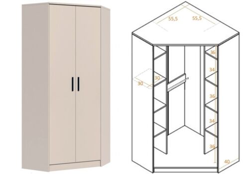 GUSTAVO 15 ECKGARDEROBE ECKSCHRANKE REGAL Möbelset DM - Bild 4 von 7