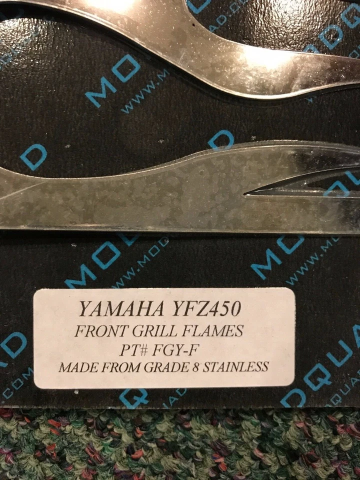 MODQUAD STAINLESS Front Grill FLAMES YAMAHA YFZ450 YFZ 450 - Image 2 of 2