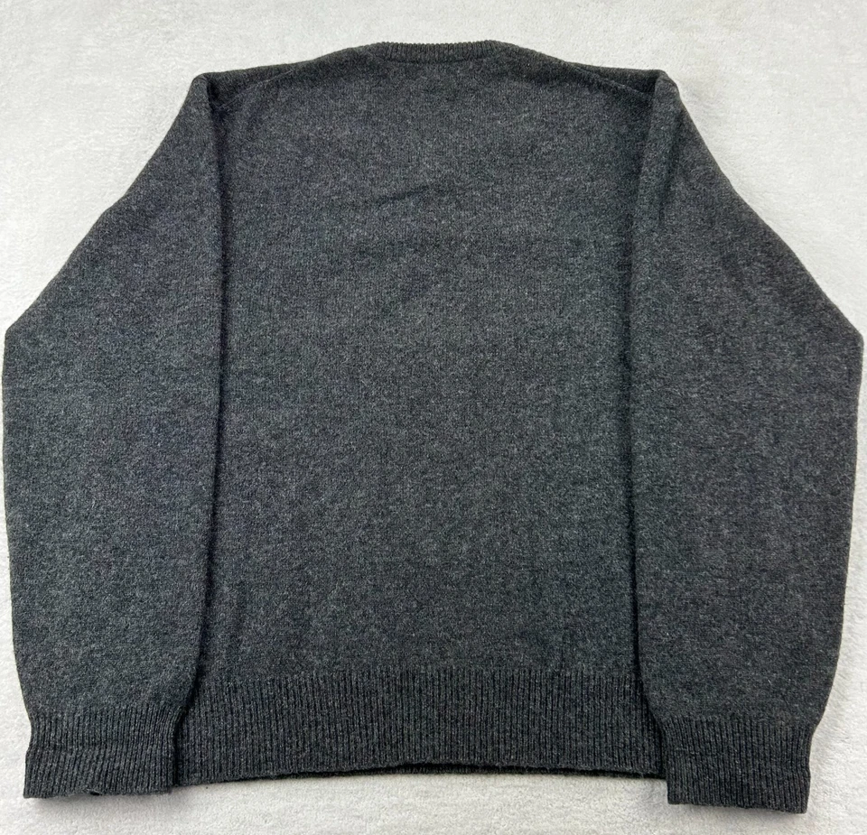 Suéter GRAYSON & DUNN 100 % Lana de Cordero Hombres M Gris Cuello en V Abuelo Núcleo Cómodo Foto 3 de 4