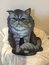 CAT SCULPTURE METAL BY BORSAN OF MEXICO  21X16 ORIGINAL HAND SIGNED INDOOR/OUTD