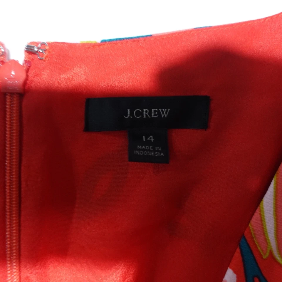 J. Mini Vestido Crew Rojo Floral Envolvente Talla 4 Manga Corta Amapola Foto 3 de 4