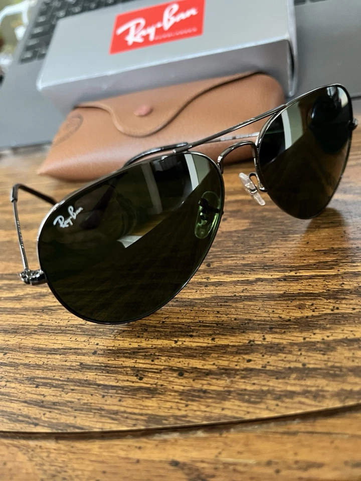 RAY-BANS AVIADORES RB3025 58mm. MONTURA DE METAL CON LENTES G-15 VERDES. NUEVO.  Foto 3 de 4