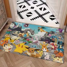 Pikachu Pokemon Print Door Mat Kitchen / Bathroom With Non-slip Backing
