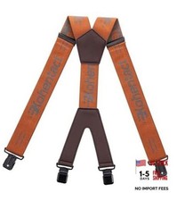 Men  s Industrial Strength Suspenders 2-Inch Wide X-Back Heavy Duty Braces Brown