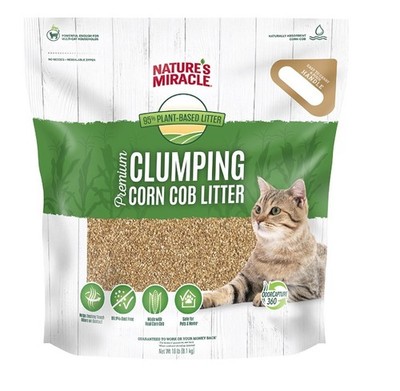 Nature s Miracle Premium Clumping Corn Cob Litter, 18 Pounds, Carry Handle
