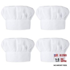 4pcs Chef Hat Kids,Adjustable Kids Chef Hats, Elastic White Cotton Chefs Hats