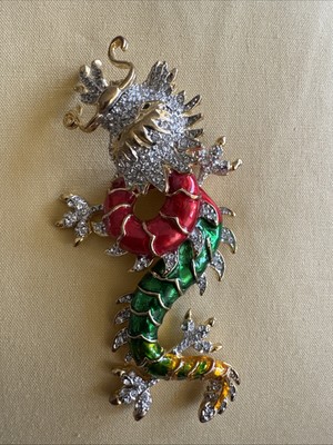 Dragon Rhinestones Pin Brooch