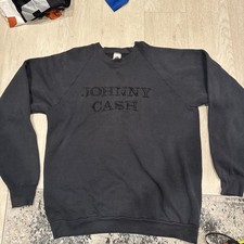 Vintage Johnny Cash FOTL Crew Neck Size 2XL Rare Made In Usa Black/black