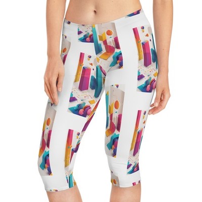 Colorful Geometric Print Capri Legggings - Trendy Spring Fashion & Activewear