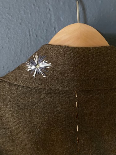 VINTAGE 1950s Military Army Jacket HAND-EMBROIDERED Star Strewn USA Wool