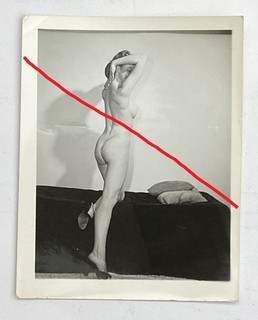 c. 1950's MODEL PIN UP Standing Backside B/W Glossy Photograph