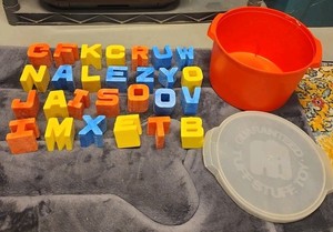 Vintage 1971 TUFF STUFF ALPHABET Mattel Bucket LOT