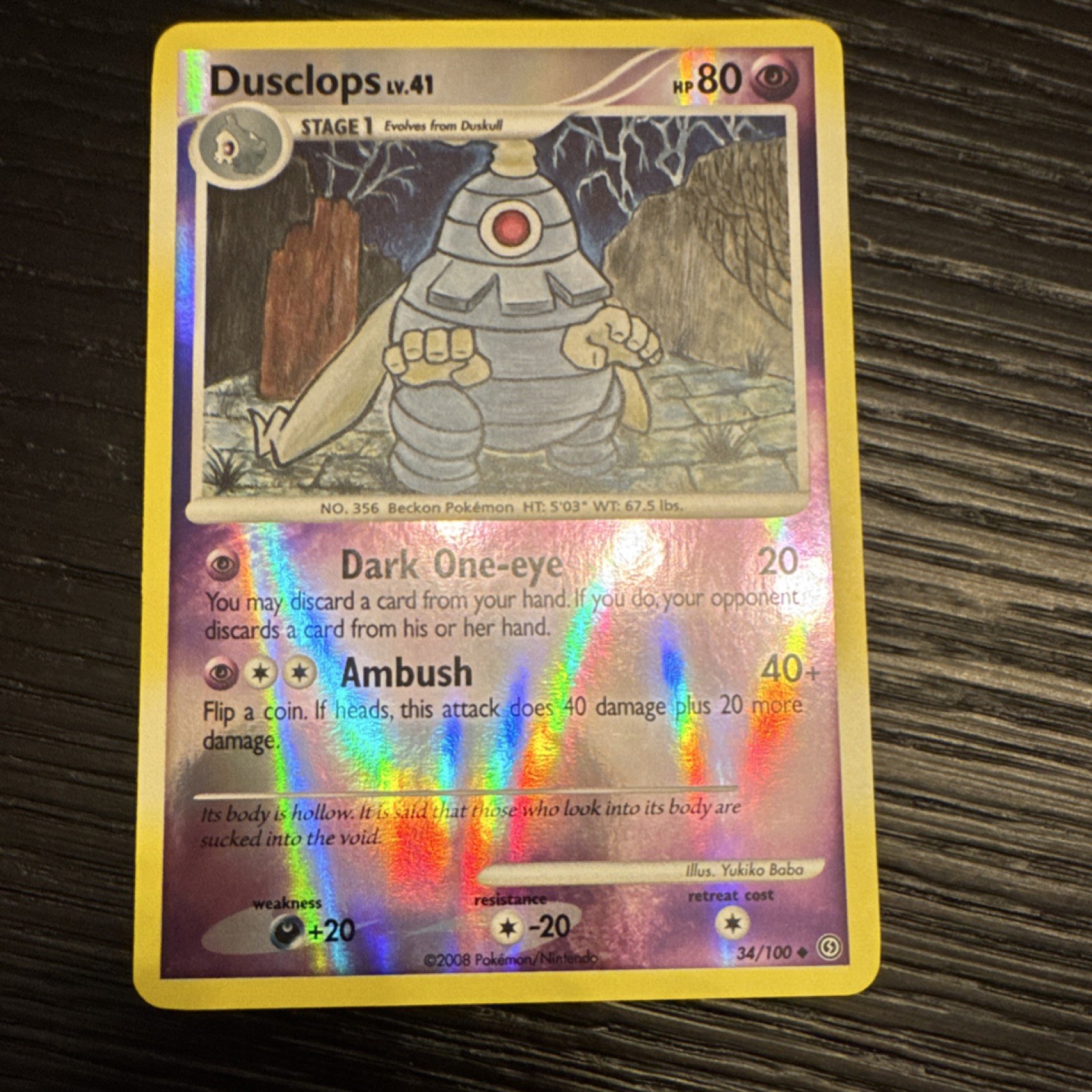 Pokémon TCG Dusclops Stormfront 34/100 Uncommon Reverse Holo 80HP English