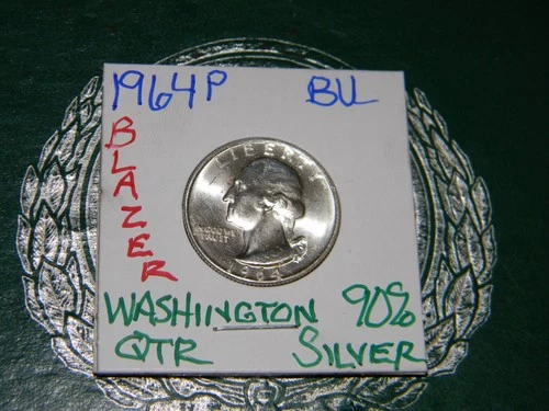 1964-P Uncirculated Silver {BU} Washington Quarter, Philadelphia Mint-BLAZER!!
