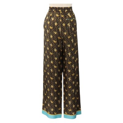 FENDI FENDI x FRGMT x POKÉMON Zucca Canvas Pants Black Brown Auth