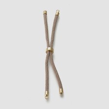 10x Nylon Khaki Twisted Cord Bracelet Kit Slider Findings for DIY Jewelry Making
