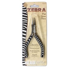 BeadSmith  Zebra Line Flat Nose Pliers with Double Spring  Jewelry Tools