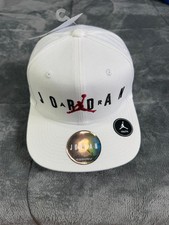 Nike Air Jordan Youth Hat White Snapback Cap Jumpman Boys Logo NWT Adjustable.