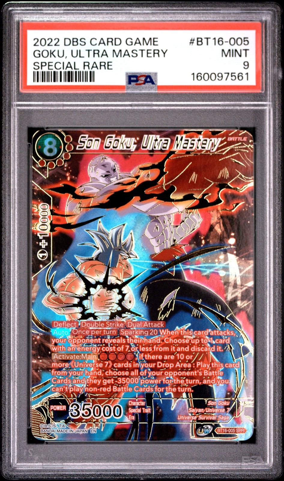2022 DRAGON BALL SUPER SPECIAL RARE #BT16-005 SON GOKU, ULTRA MASTERY PSA 9