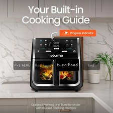 Gourmia 8 Quart Digital Air Fryer With Fry Force 360 Technology & Front Window
