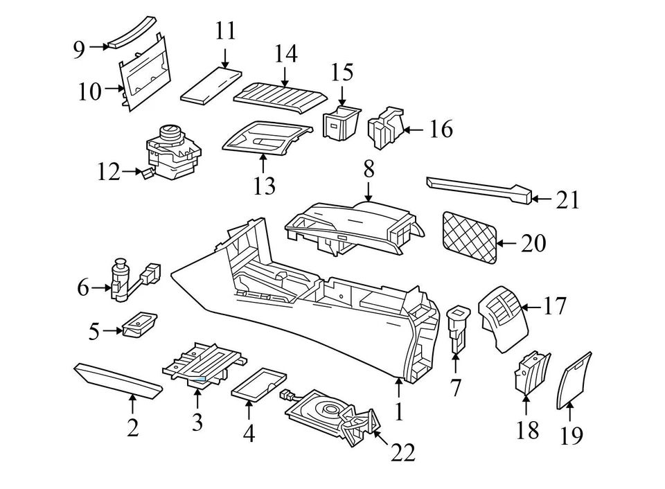 Mercedes-Benz E63 AMG 2010-2013 - Cenicero consola central delantera/bandeja de cenizas Foto 4 de 4