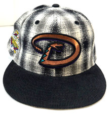 Arizona Diamondbacks MLB NE Cooperstown WS Plaid Fitted Hat~White/Gray/Black