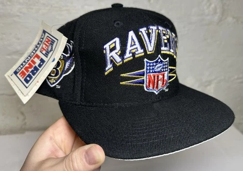 ✨NOS! VTG 90s Logo Athletic Pro Line Diamond Baltimore Ravens Snapback Hat NFL✨
