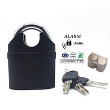 Heavy Duty Steel Waterproof Padlock with Alarm / 3 Keys, High Security Lock