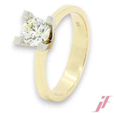 Solitärring 585 Gelb- & Weißgold mit Diamant 0,90 ct ca. 5,02 g W 57 - Bild 1 von 4