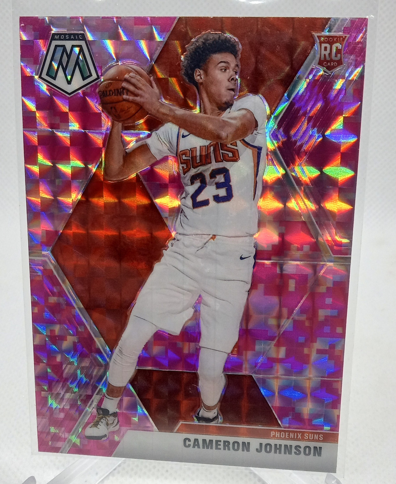 2019-20 Panini Mosaic #203 Cameron Johnson Camo Pink Rookie