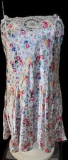 Sleep Solutions Floral Vintage Satin Babydoll Nightgown Lingerie Size LARGE