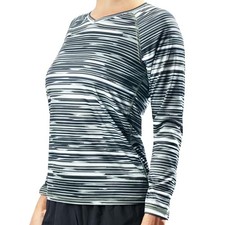 KANU SURF WOMEN'S UPF 50 LONG SLEEVE ACTIVE SWIM TEE  TOP SIZE M BLACK/GRAY