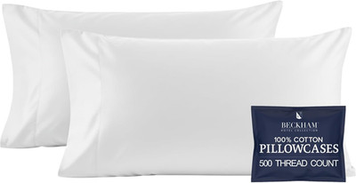 Beckham Hotel Collection 100% Cotton Pillow Cases King Size Set of 2, 500TC, Lux