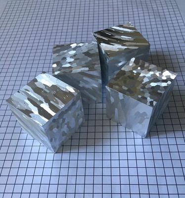 Aluminium cube *5 etched crystal structure high purity Al element collection