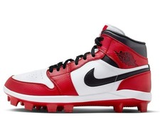 NIKE AIR JORDAN 1 RETRO MCS Baseball Cleats Black Red AV5354-611 Mens Sz 12 NEW