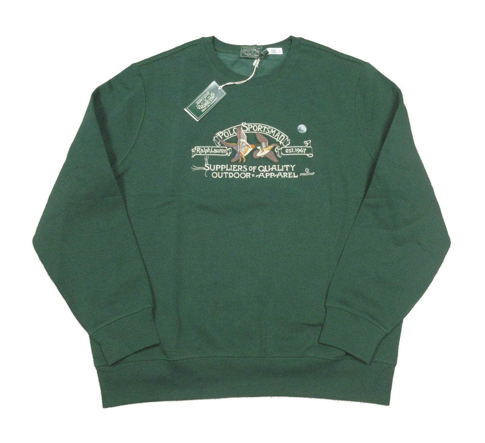 Polo Ralph Lauren Men's Green Sportsman Graphic Fleece Classic Fit Sweatshirt XL