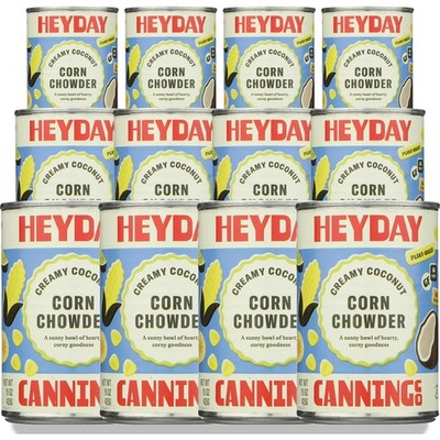 Heyday Canning Co Corn Chowder Creamy Coconut 15 Oz Plant-Based 12 Pack