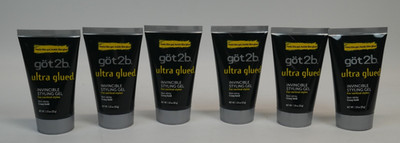 6 Pack of Got2b Ultra Glued Invincible Styling Hair Gel, 1.25 oz