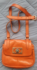 Kate Landry Small LEATHER Crossbody Purse Handbag ORANGE bag