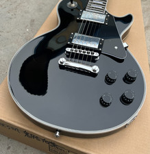 High Quality Custom black Electric Guitar Solid Body Chrome Hardware FROM US